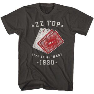 ZZ Top Cards Live In Germany Graphic Band T-Shirt Vintage Rock Tee 73